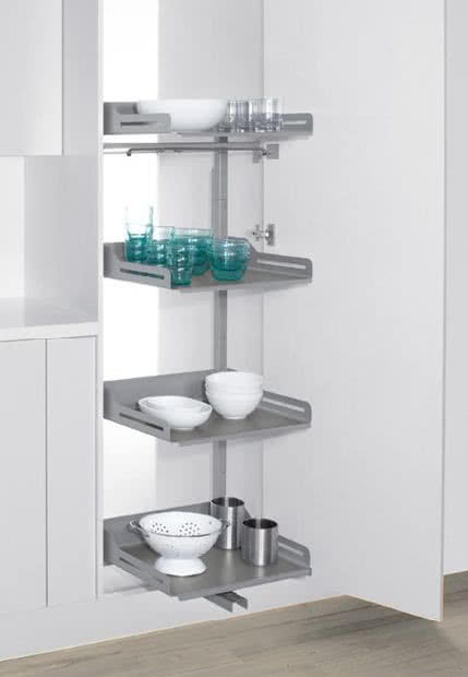 PLENO Libell 1600/ 600/ 4/ szary - wyjeżdżany magazyn na suche produkty