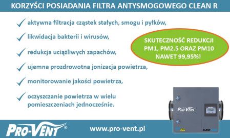 Korzyści wynikające z posiadania filtra Clean-R Pro-Vent. Korzyści wynikające z posiadania filtra Clean-R Pro-Vent.