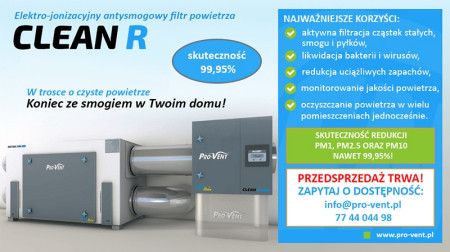 Filtr antysmogowy Clean-R Pro Vent. Filtr antysmogowy Clean-R Pro Vent.