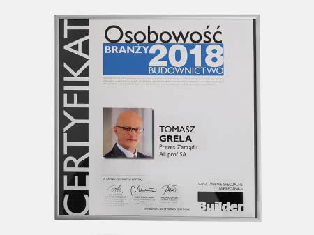 Dyplom Osobowość Branży dla Tomasza Greli. Dyplom Osobowość Branży dla Tomasza Greli.