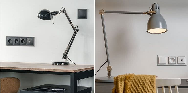 Oświetlenie miejsca do pracy lub nauki za pomocą lamp przenośnych. fot. Karlik Oświetlenie miejsca do pracy lub nauki za pomocą lamp przenośnych. fot. Karlik