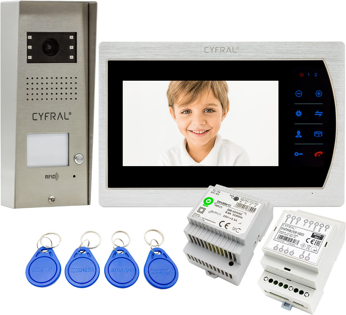 Zestaw domofonowy COSMO Video V1 z monitorem CYFRAL V-7 srebrnym Zestaw domofonowy COSMO Video V1 z monitorem CYFRAL V-7 srebrnym